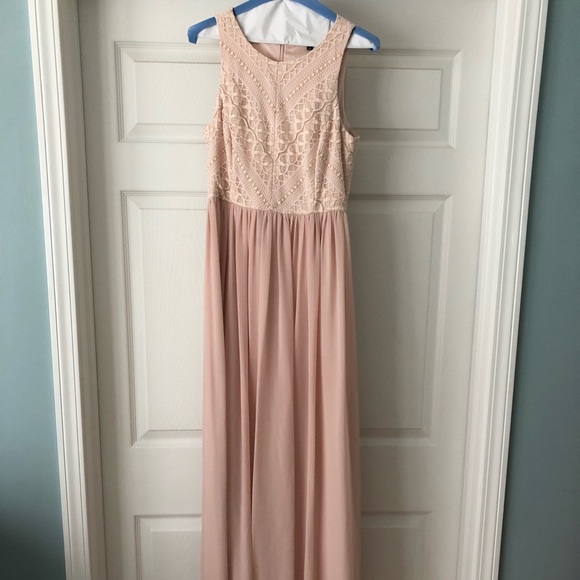 maxi blush pink dress